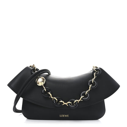 Loewe Smooth Calfskin Donut Chain Medium Ola Shoulder Bag Black 1 of 9