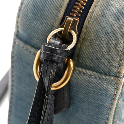 Gucci Denim Matelasse Small Pearly GG Marmont Chain Shoulder Bag Blue 16 of 16