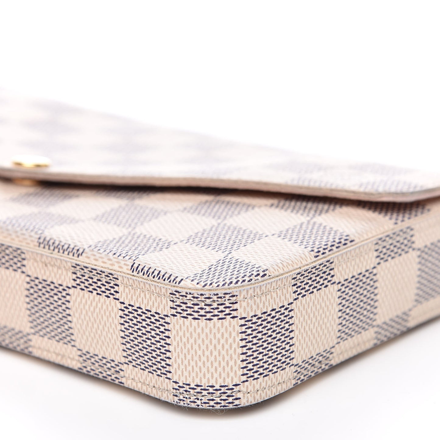Damier Azur Pochette Felicie Chain Wallet Rose Ballerine