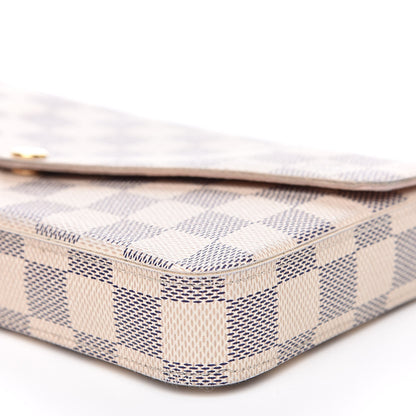 Louis Vuitton Damier Azur Pochette Felicie Chain Wallet Rose Ballerine 9 of 16