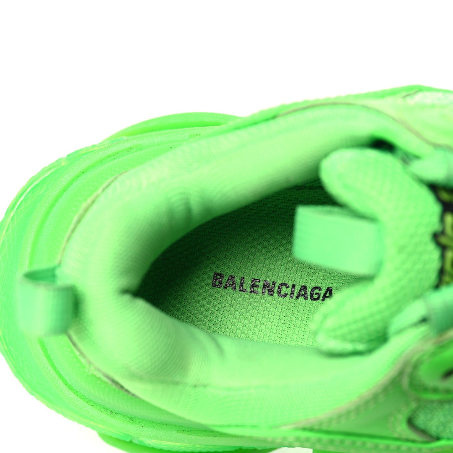 Fabric Mesh Clear Sole Womens Triple S Sneakers 36 Fluo Green