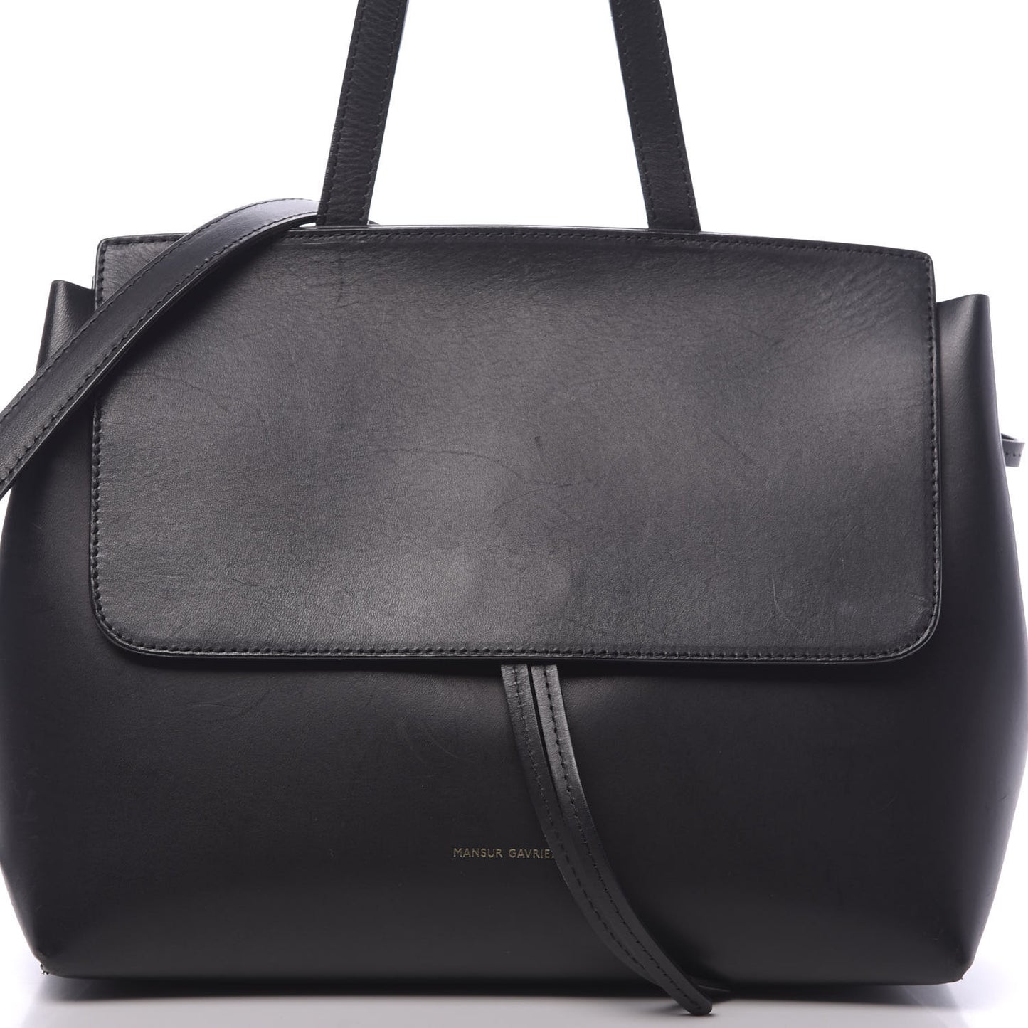 Calfskin Mini Lady Bag Black Argento