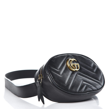 Gucci Calfskin Matelasse GG Marmont Belt Bag 105 42 Black 4 of 13