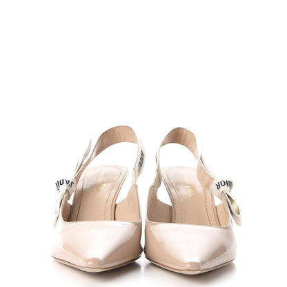 Christian Dior Patent Ribbon J'Adior Slingback 65mm Pumps 37.5 Nude 2 of 11