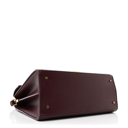 Saint Laurent Grain de Poudre Medium Classic Monogram Cassandra Top Handle Rouge Legion 4 of 12