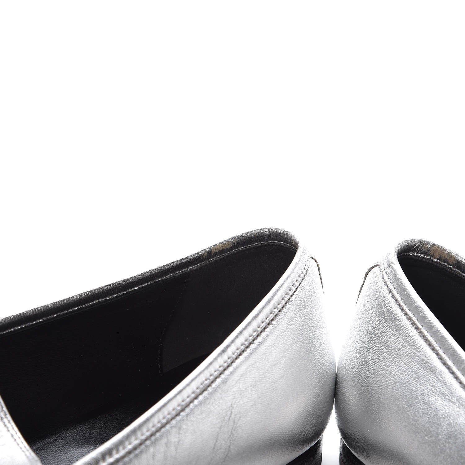 Gucci Metallic Nappa Womens Jordaan Loafers 40 Argento 11 of 13