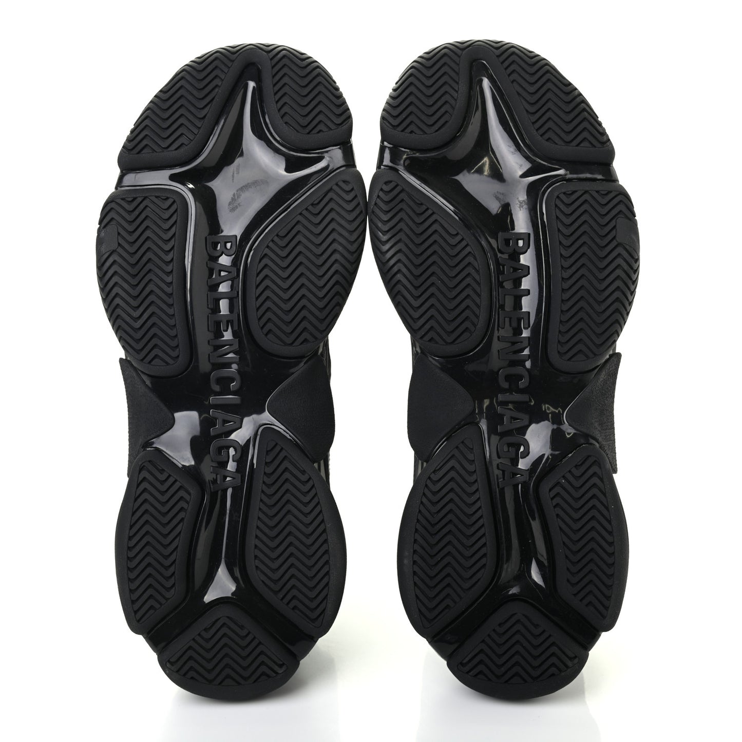 Technical Fabric Allover Logo Mens Triple S Sneakers 44 Black White