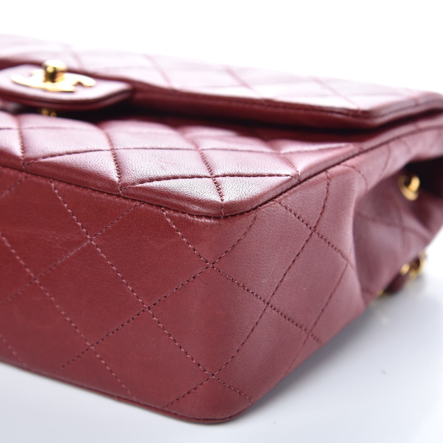 Chanel Lambskin Quilted Mini Square Flap Bordeaux 14 of 16