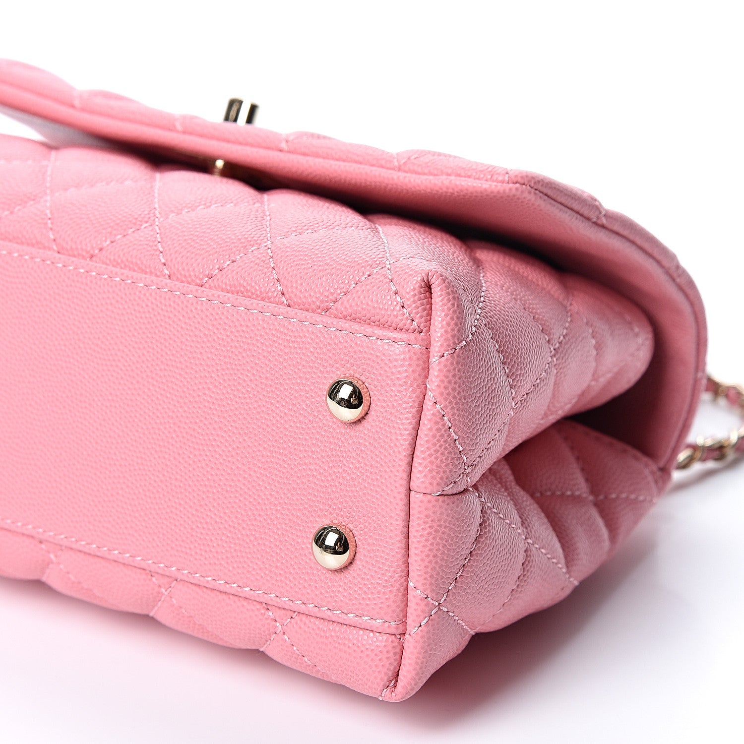 Chanel Caviar Quilted Mini Coco Handle Flap Pink 9 of 9