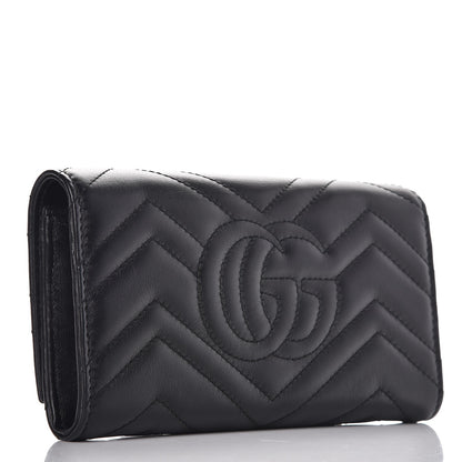 Gucci Calfskin Matelasse GG Marmont Continental Wallet Black 3 of 8