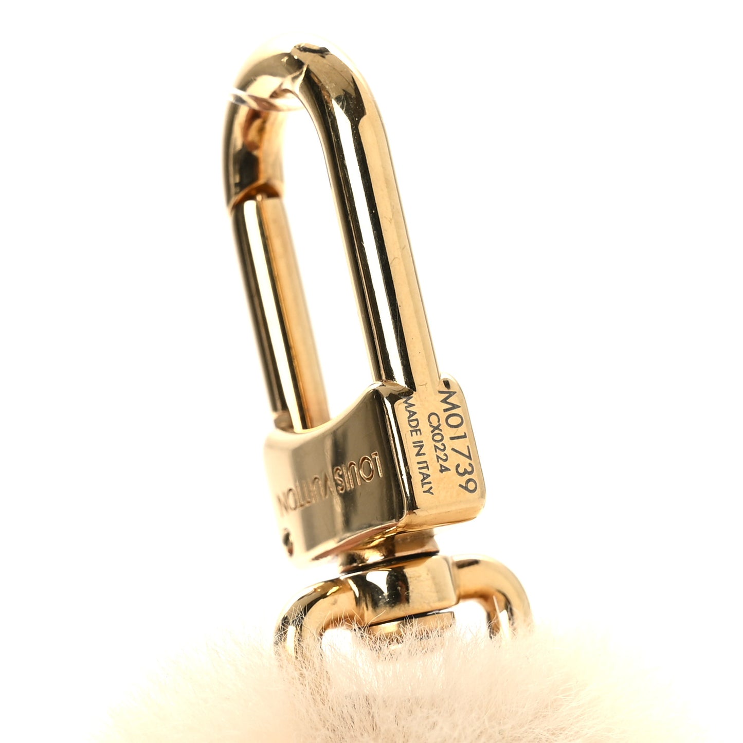 Metallic Monogram Mink Fur Vivienne Fashionista Bag Charm Key Holder