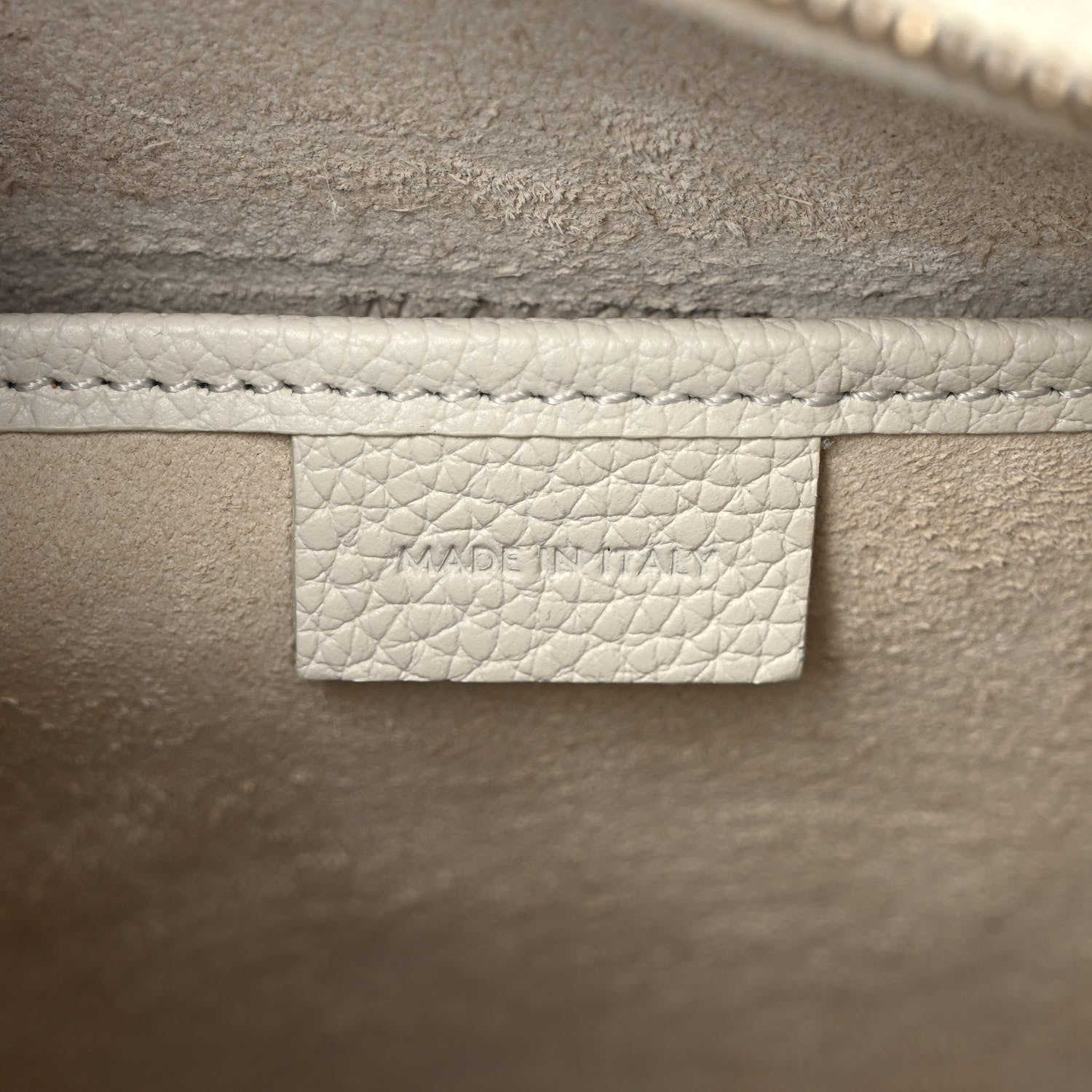 Celine Drummed Calfskin Nano Luggage Chalk 6 of 12