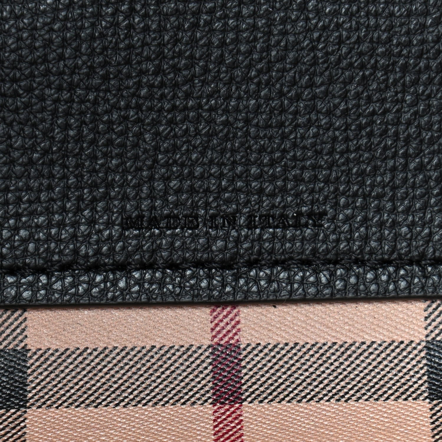 Burberry Grainy Calfskin Haymarket Check Small Reversible Tote Black 7 of 12