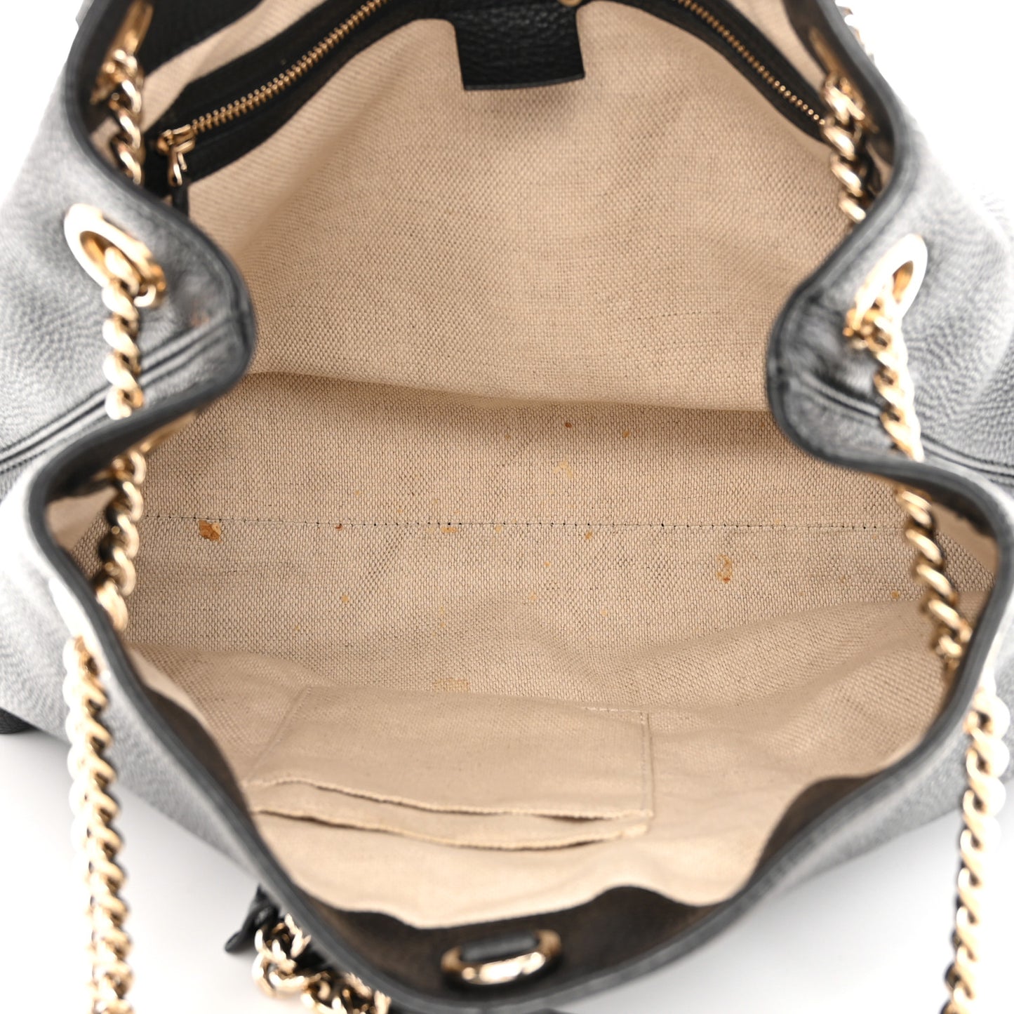 Pebbled Calfskin Medium Soho Chain Shoulder Bag Black