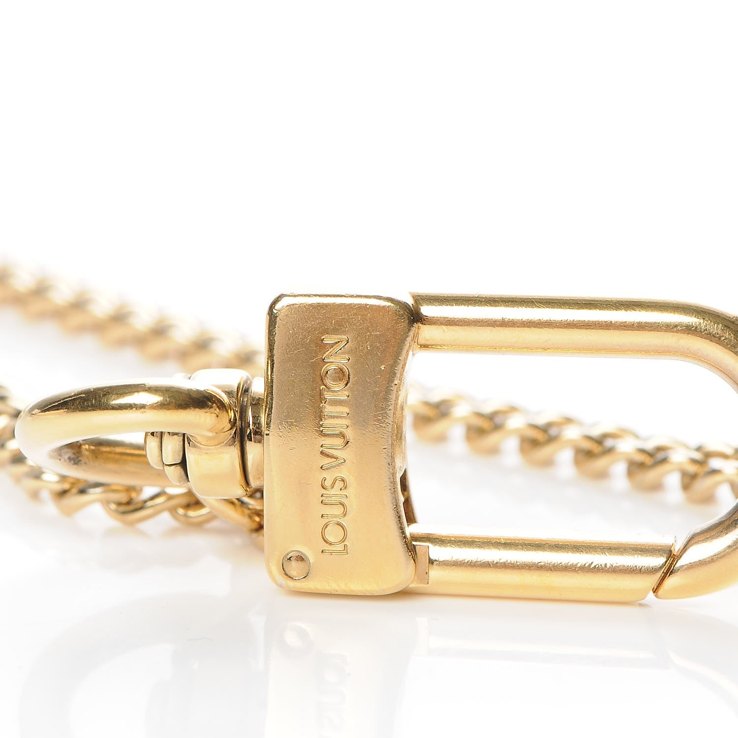 Louis Vuitton Metal Pochette Extender Key Ring Chain Gold 3 of 3