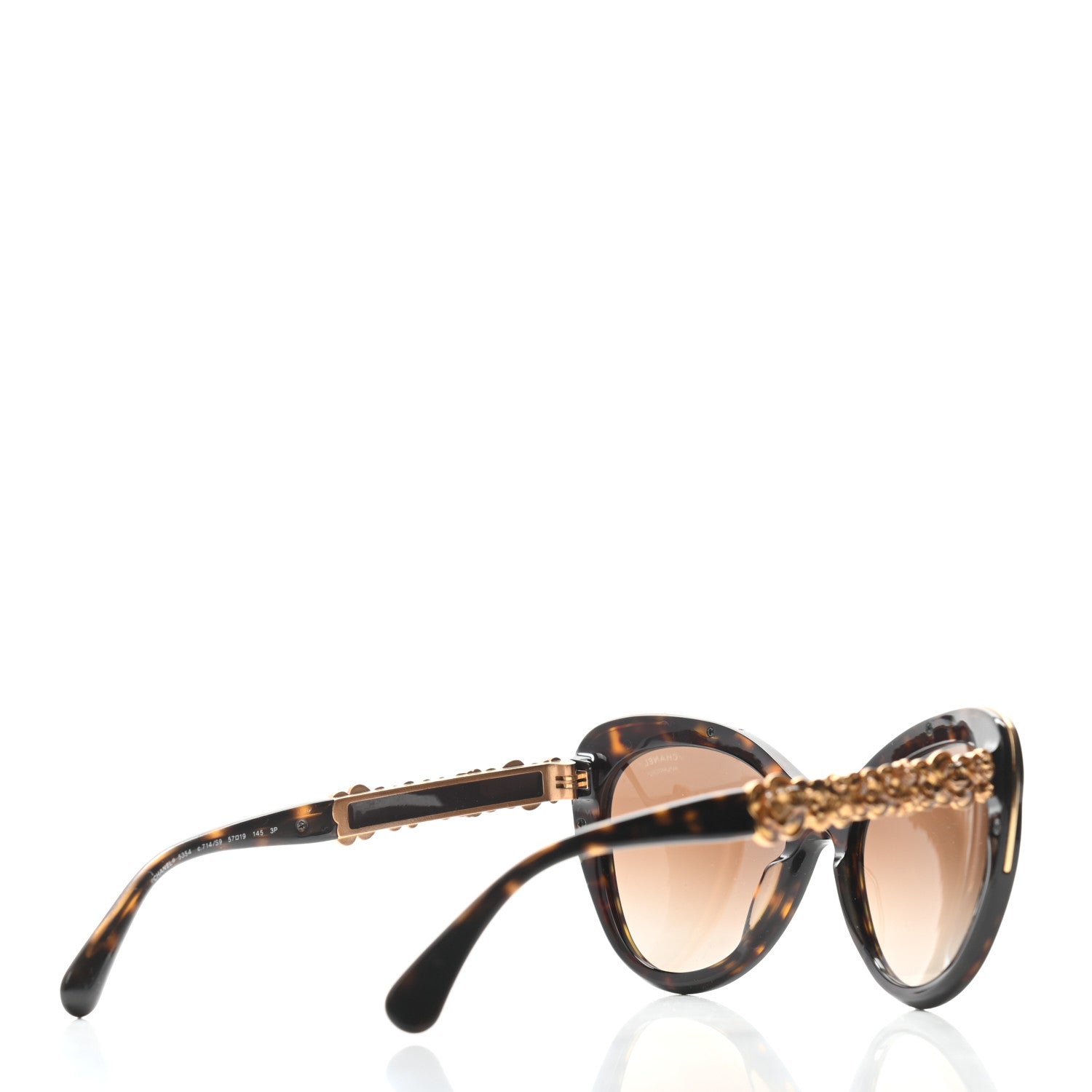 Chanel Acetate Bijou Cat Eye Polarized Sunglasses 5354 Tortoise 4 of 7