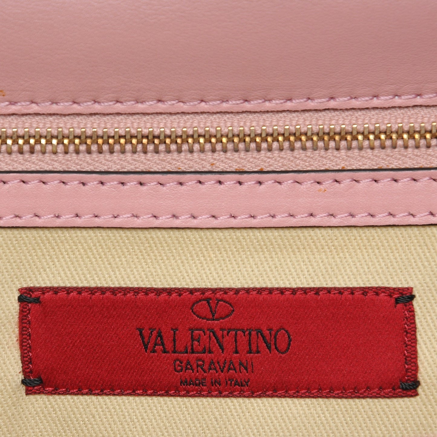 Vitello Large Glam Lock Rockstud Flap Light Pink
