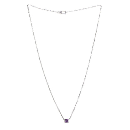 Gucci 18K White Gold Amethyst Cube Pendant Necklace 3 of 7