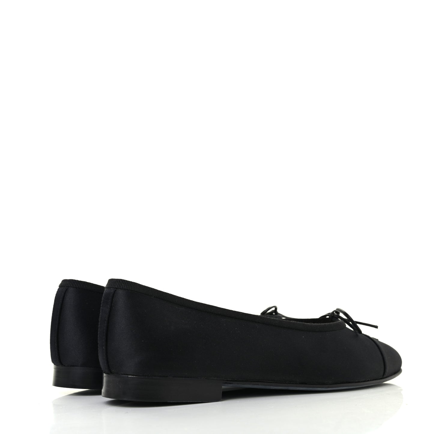 Satin Cap Toe CC Ballerina Flats 38.5 Black