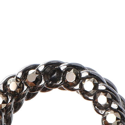 Chanel Metal Strass Enamel CC Chain Link Choker Necklace Dark Silver 8 of 8