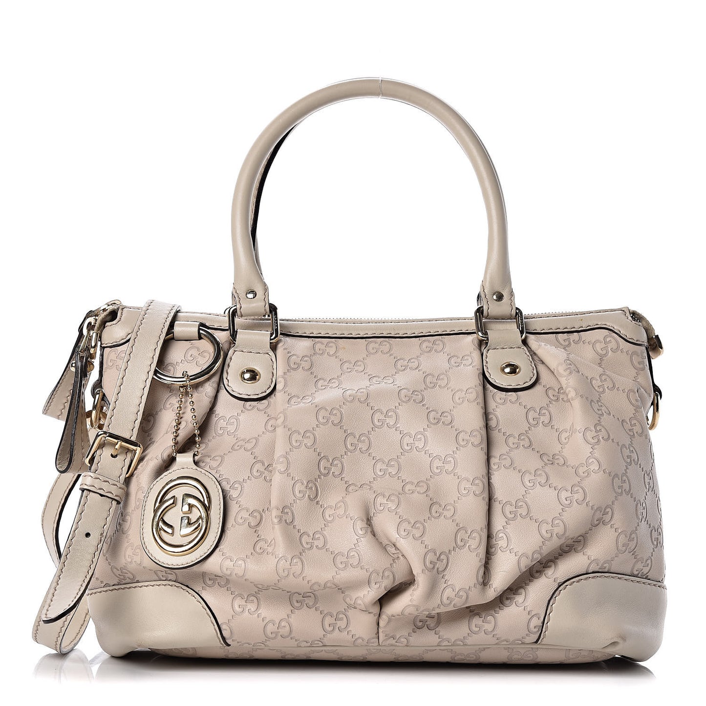Guccissima Medium Sukey Top Handle Bag White