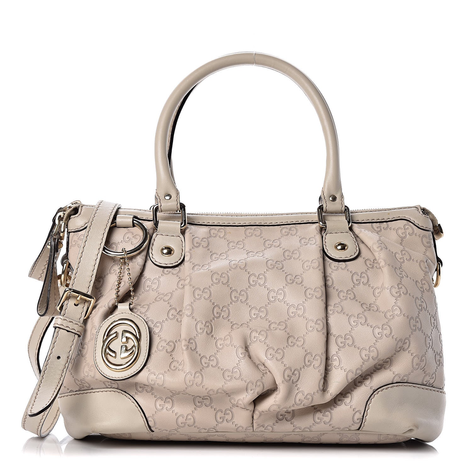 Gucci Guccissima Medium Sukey Top Handle Bag White 1 of 14