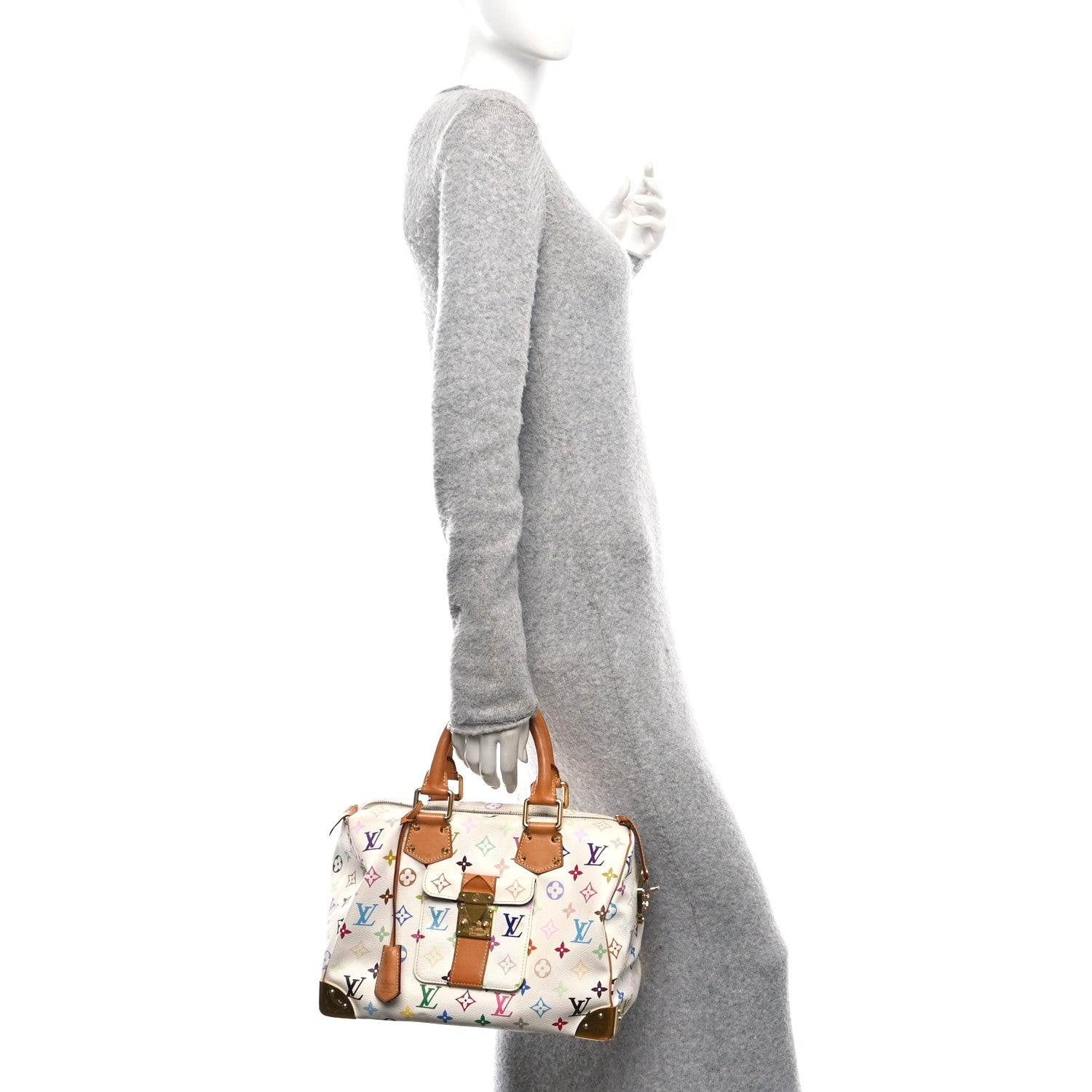 Louis Vuitton Monogram Multicolor Speedy 30 White 2 of 10