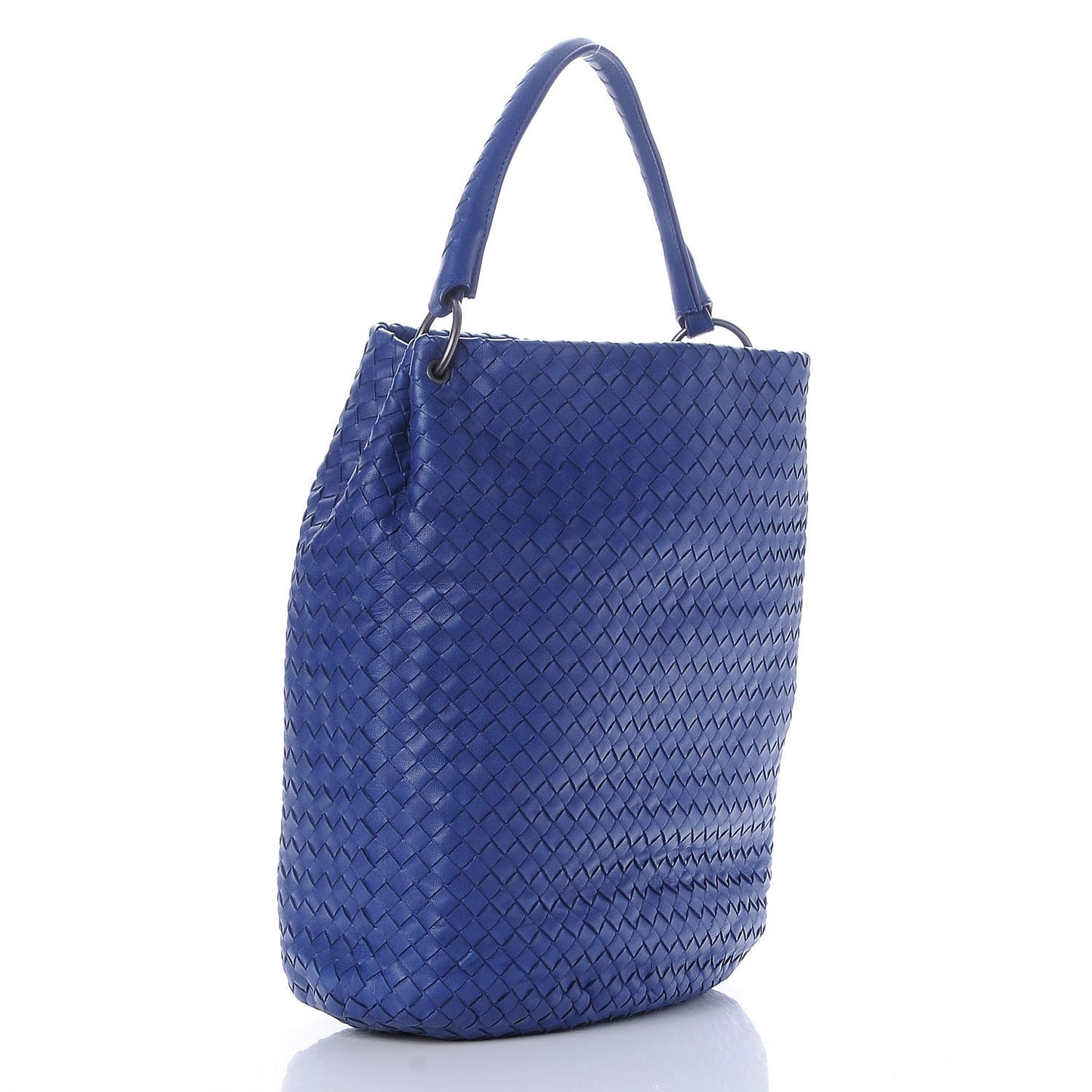 Nappa Intrecciato Bucket Bag Sapphire