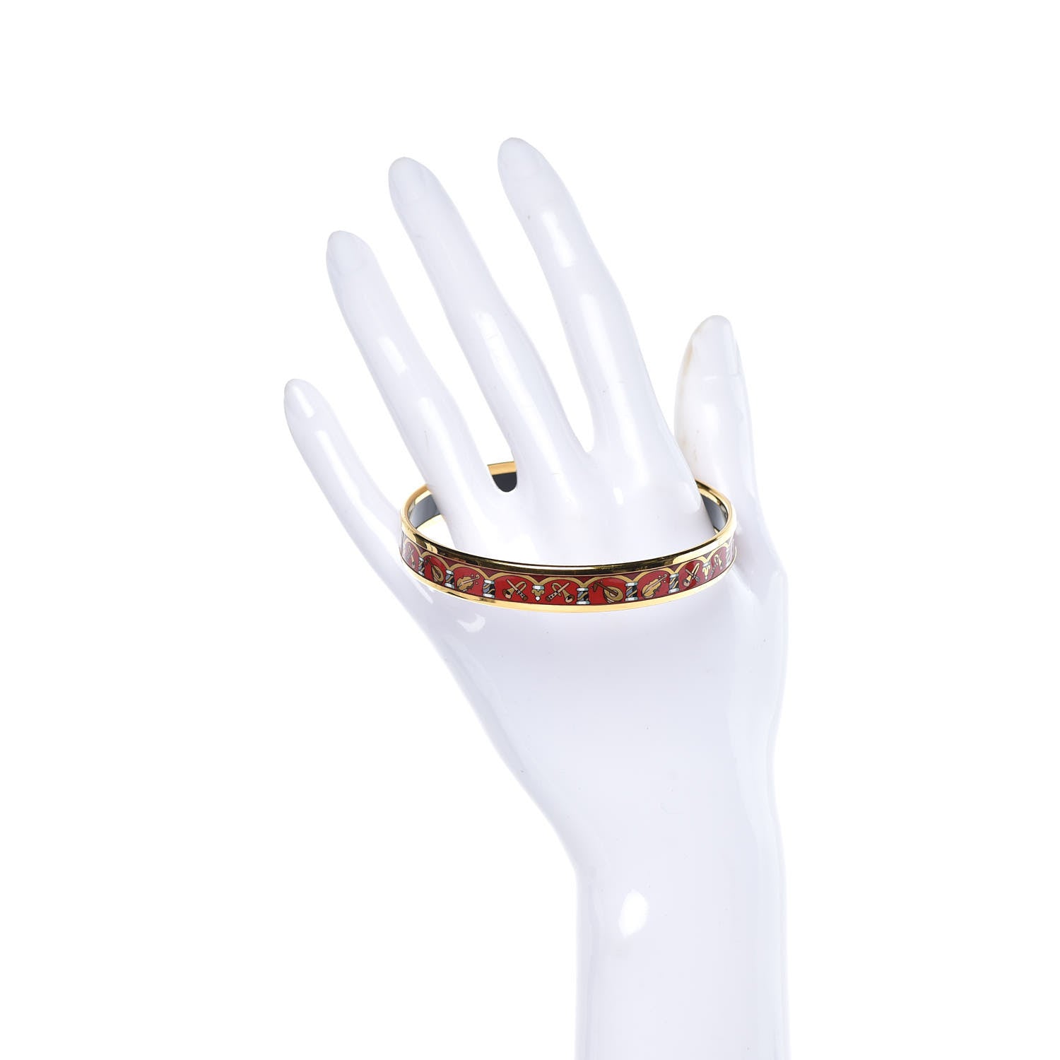 Hermes Enamel Printed Narrow Musical Instruments Bracelet 70 2 of 5