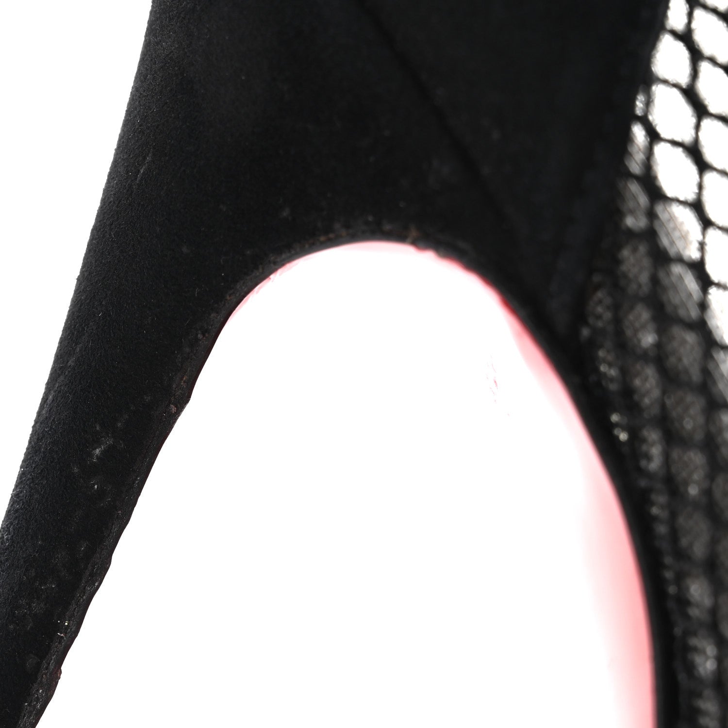 Christian Louboutin Fishnet Kid Suede Resille Follies 120 Pumps 39.5 Natural Black 11 of 11