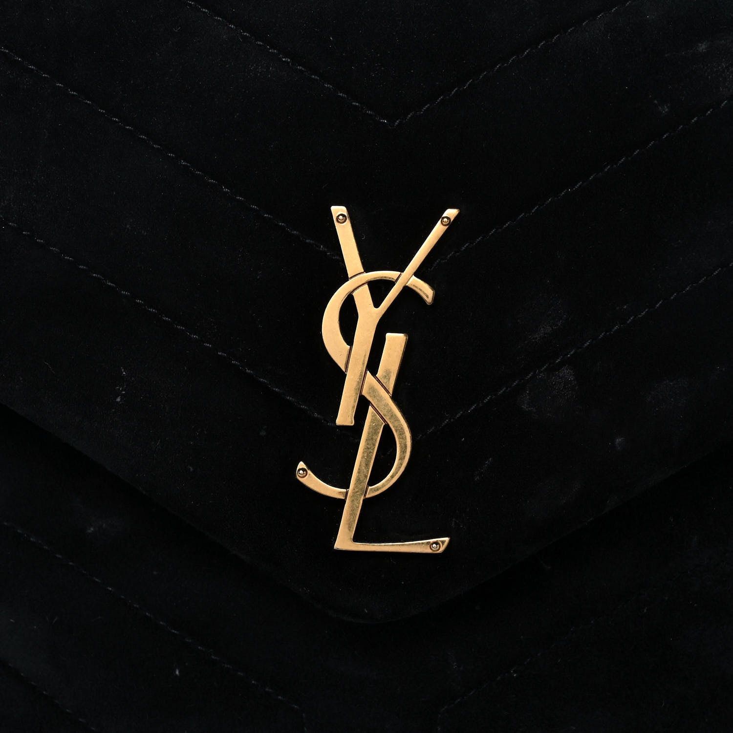 Saint Laurent Velvet Y Quilted Monogram Small Loulou Chain Satchel Black 8 of 13