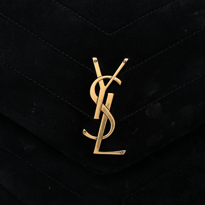 Saint Laurent Velvet Y Quilted Monogram Small Loulou Chain Satchel Black 8 of 13