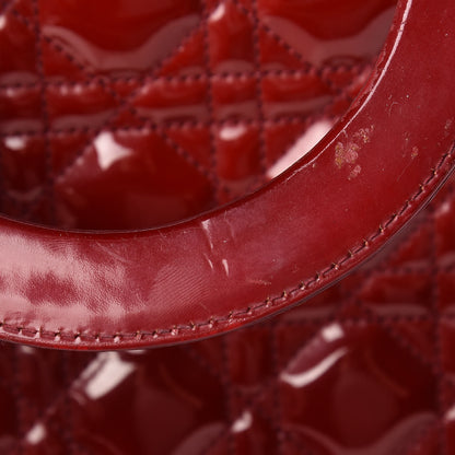 Christian Dior Patent Cannage Large Lady Dior Red 20 of 30