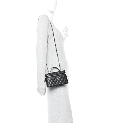 Chanel Caviar Quilted Top Handle Slim Vanity With Chain Black 2 of 11
