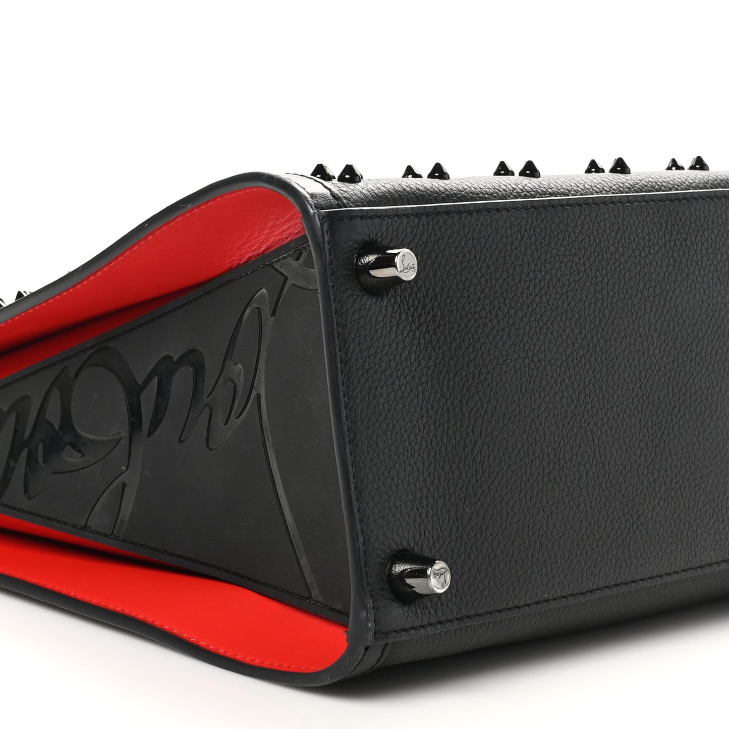 Calfskin Spikes Loubinthesky Medium Paloma Black