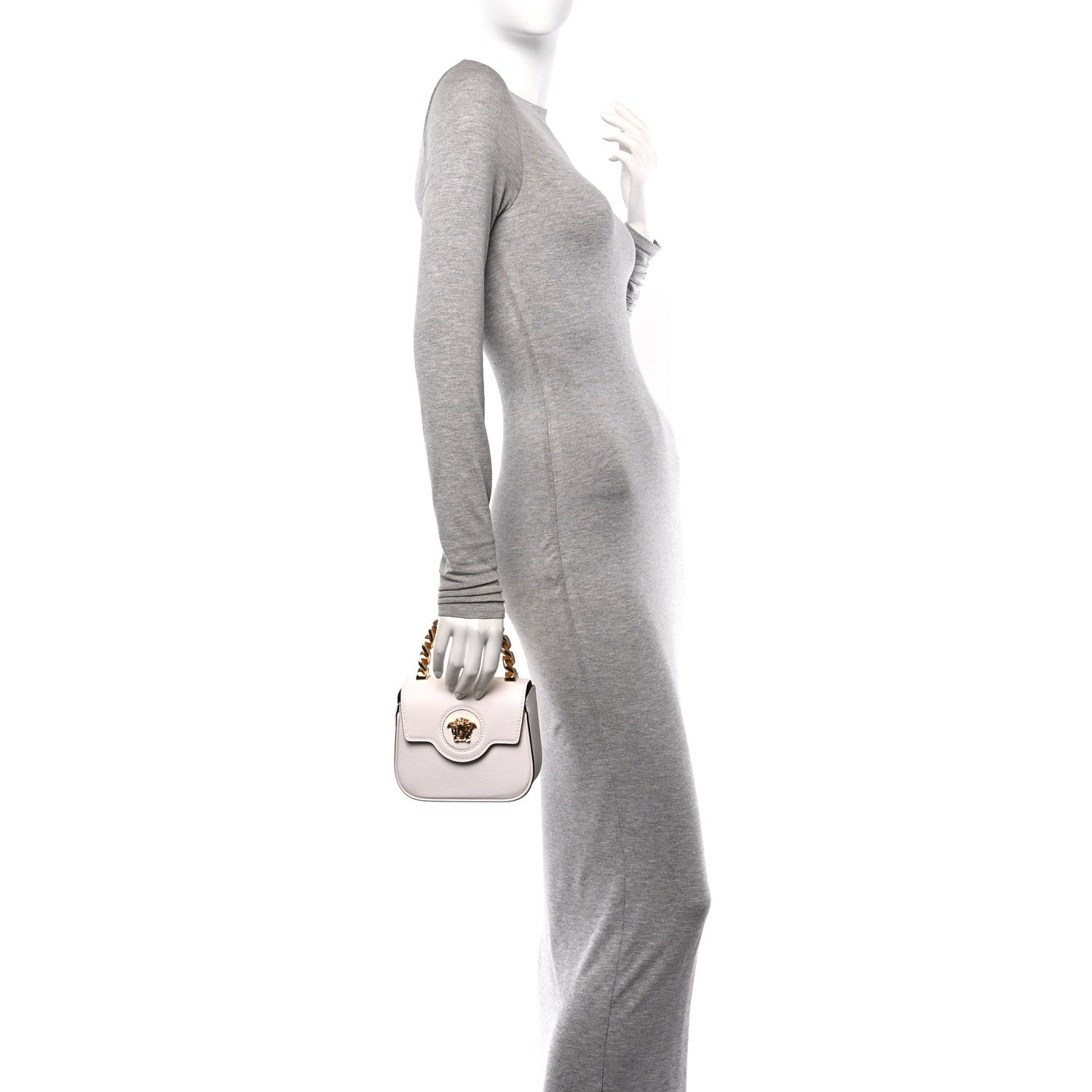 Versace Grained Calfskin Mini La Medusa Bag White 2 of 9