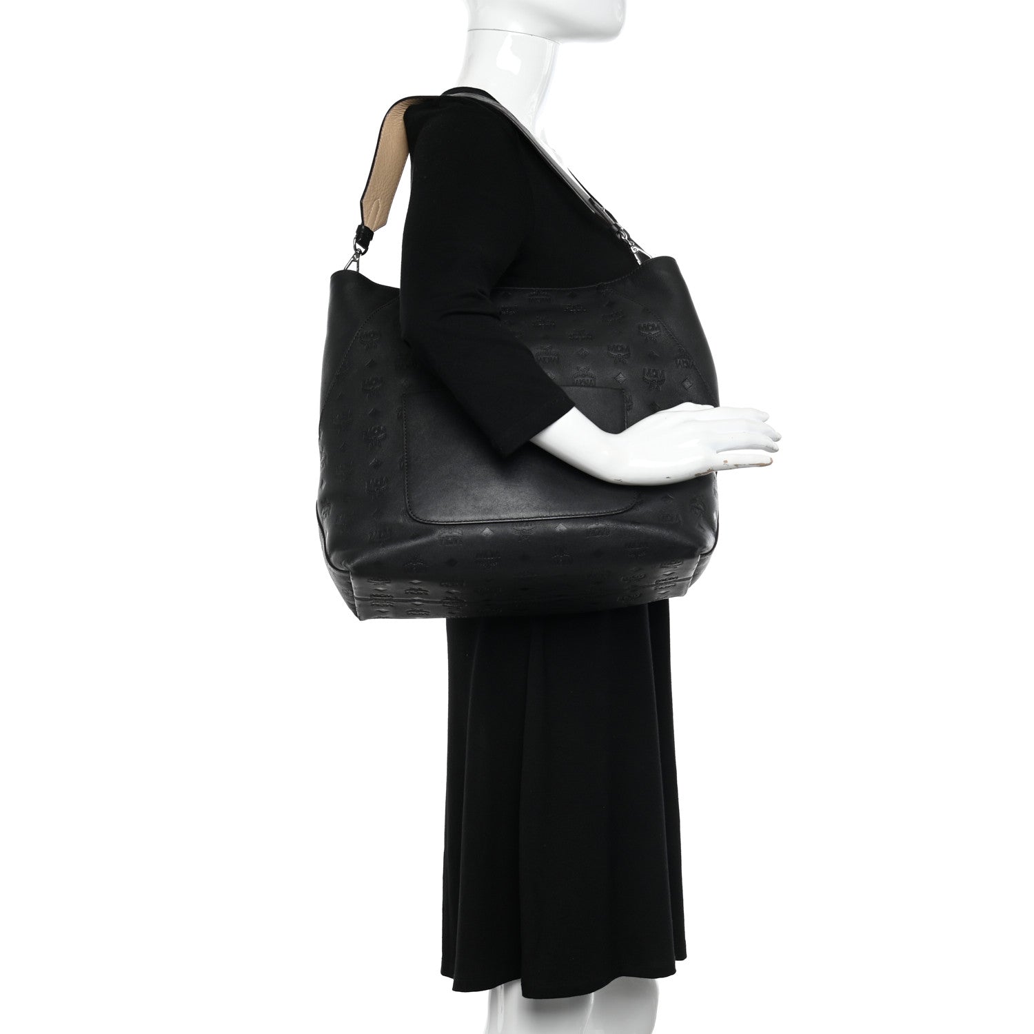 MCM Calfskin Ottomar Large Klara Hobo Black Black 2 of 12