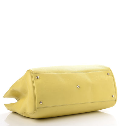 Gucci Calfskin Large Bamboo Shopper Tote Citrus 4 of 8