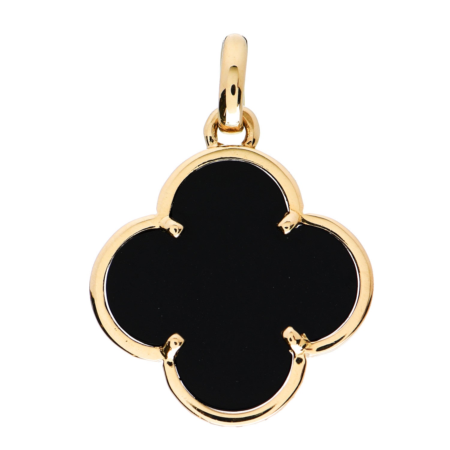 Van Cleef & Arpels 18K Yellow Gold Black Onyx Magic Alhambra Pendant 1 of 3