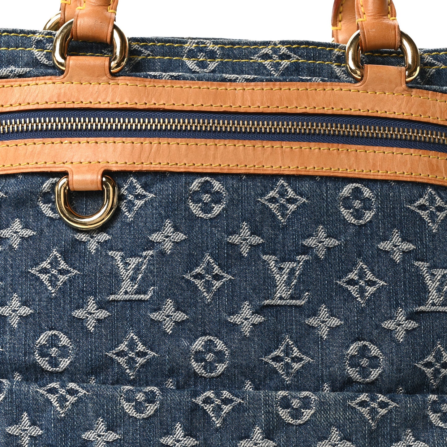 Monogram Denim Sac Plat Blue