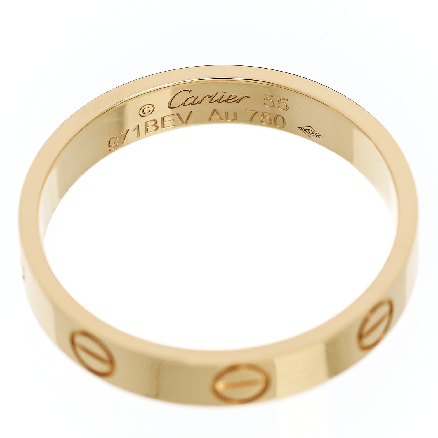 Cartier 18K Yellow Gold 3.5mm LOVE Wedding Band Ring 55 7.25 4 of 5