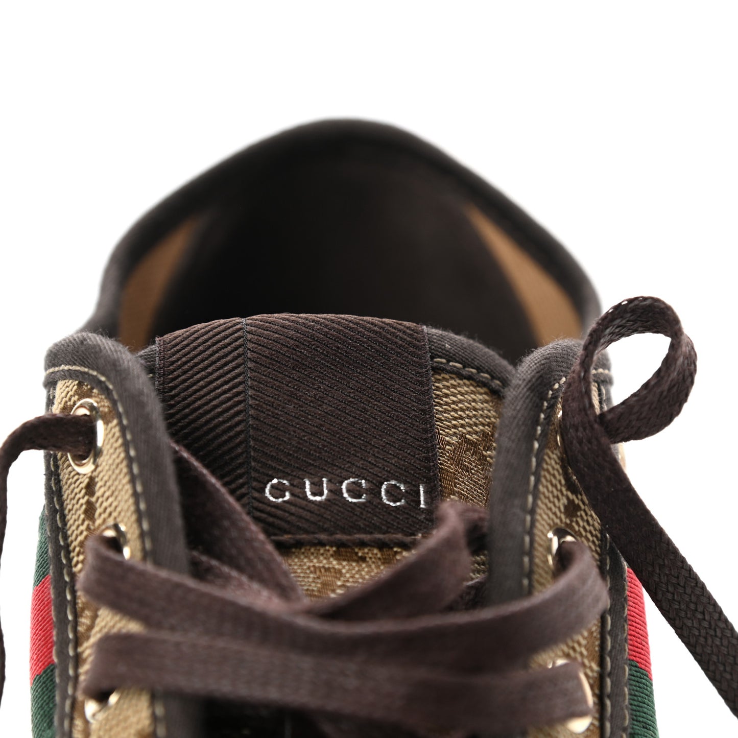 GG Monogram Web Womens Sneakers 36 Brown