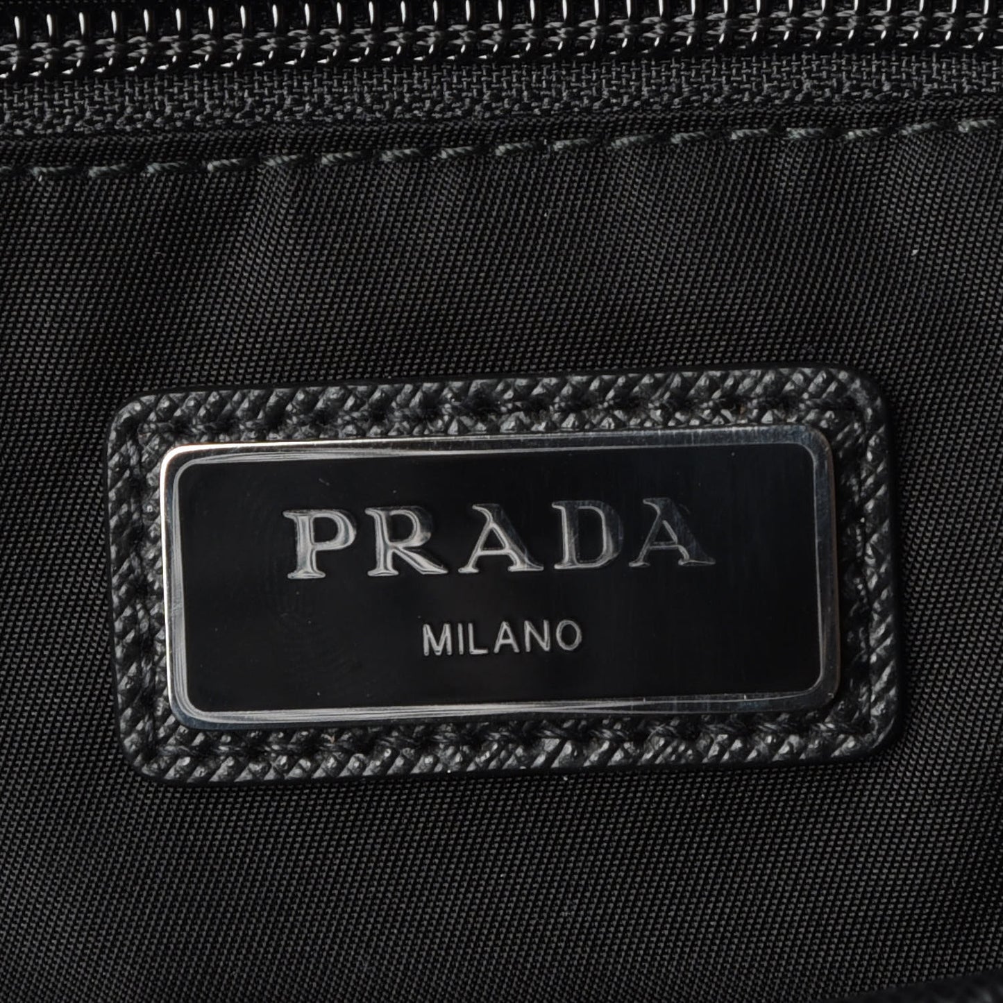 Nylon Saffiano Day Backpack Black