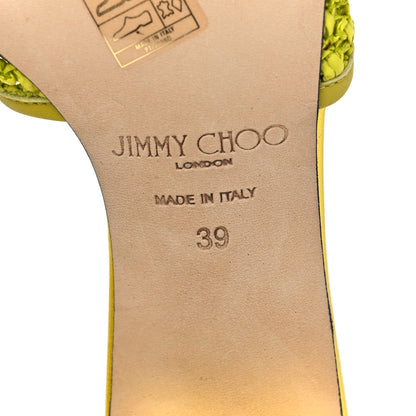 Jimmy Choo Woven Raffia Minea 45 Sandals 39 Lime 6 of 9