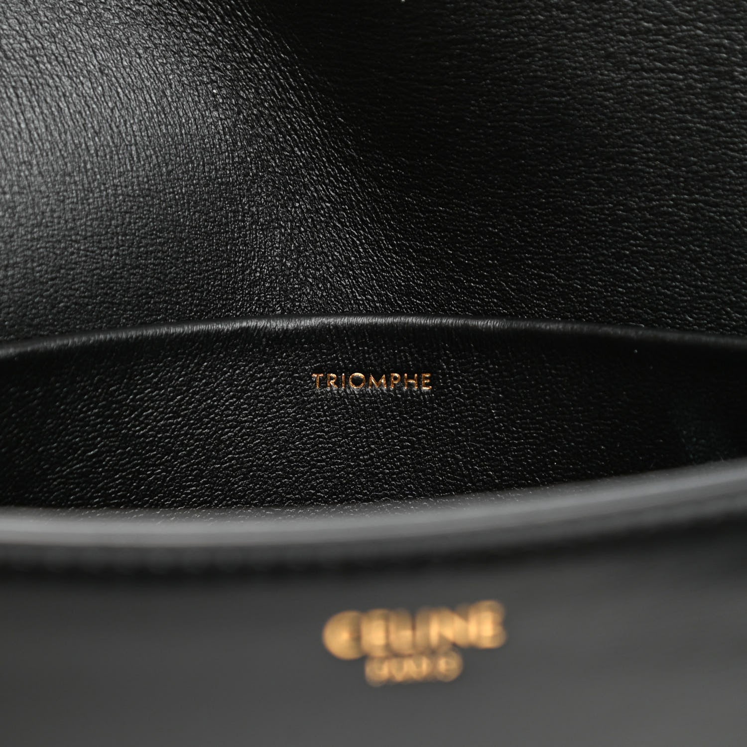 Celine Shiny Calfskin Triomphe Shoulder Bag Black 7 of 9