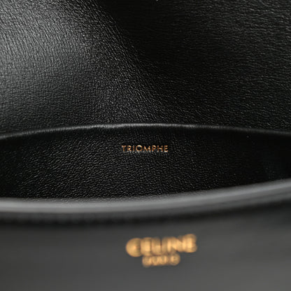 Celine Shiny Calfskin Triomphe Shoulder Bag Black 7 of 9