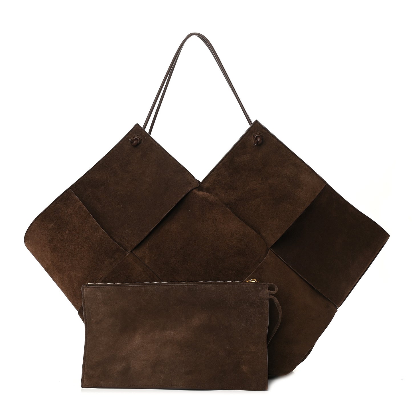 Suede Maxi Intrecciato Tote Brownie