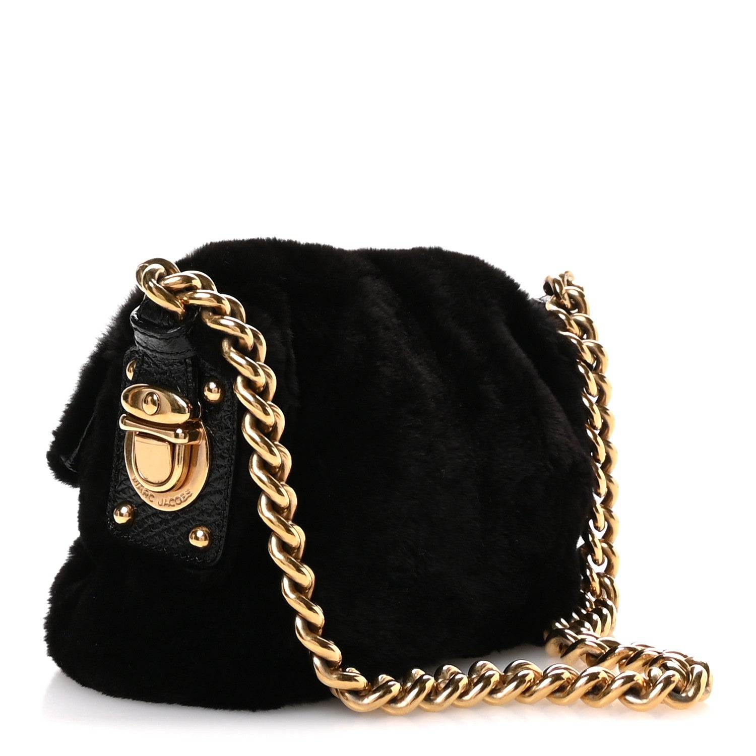 Marc Jacobs Faux Fur Clutch Black 3 of 10