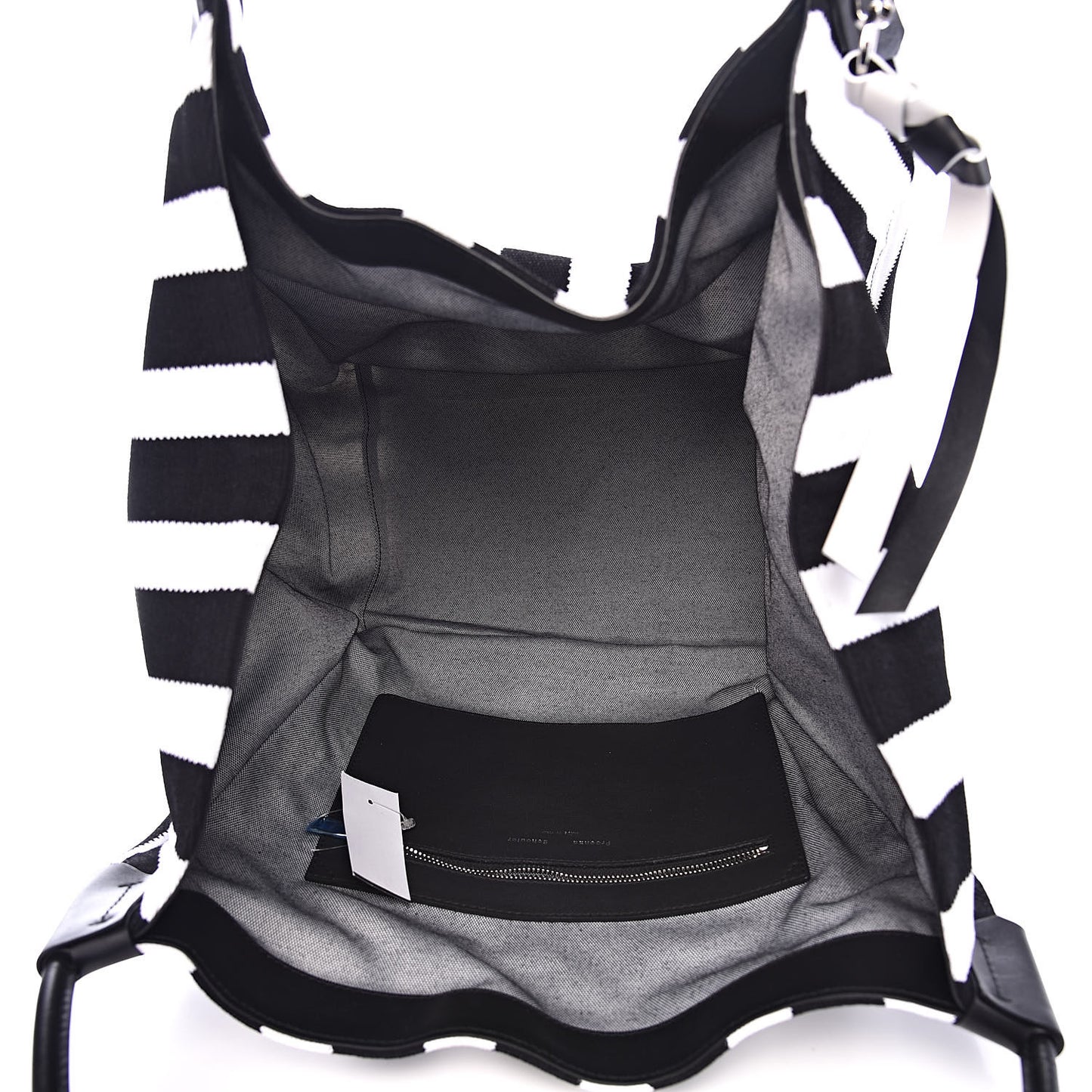 Knit Stripes Extra Large Tote Black Ecru