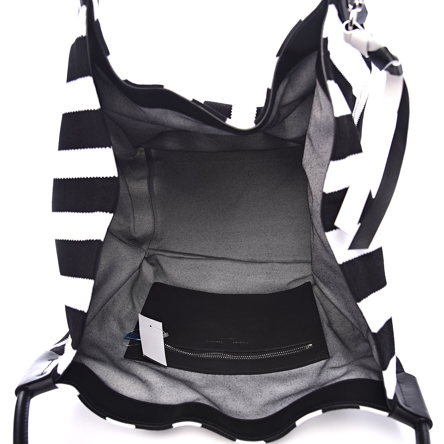 Proenza Schouler Knit Stripes Extra Large Tote Black Ecru 5 of 12